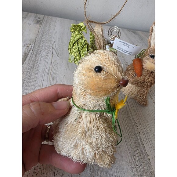 Pier 1 bottle brush rabbit bunny placeholder ornament Easter Bunny decor - Picture 2 of 11